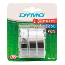 DYMO 3D teip mehaanilisele etiketiprinterile 9mm x 3m (3 tk.) / must (S0847730)