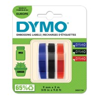 DYMO 3D lindid mehaanilistele Etiketiprinteritele 9 mm x 3 m / punane/sinine/must (S0847750)