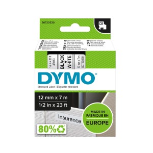DYMO D1 lint 12mm x 7m / must valgel (45013 / S0720530) - S0720530