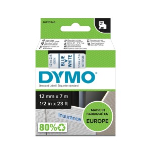 DYMO D1 lint 12mm x7m / sinine valgel (45014 / S0720540) - S0720540