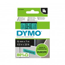 DYMO D1 lint 12 mm x 7 m / must rohelisel (45019 / S0720590)