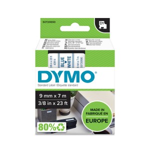 DYMO D1 teip 9mm x 7m / sinine valgel (40914 / S0720690) - S0720690