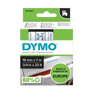 DYMO D1 lint 19 mm x 7 m / sinine valgel (45804 / S0720840) - S0720840