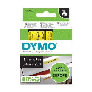 DYMO D1 lint 19 mm x 7 m / must kollasel (45808 / S0720880) - S0720880