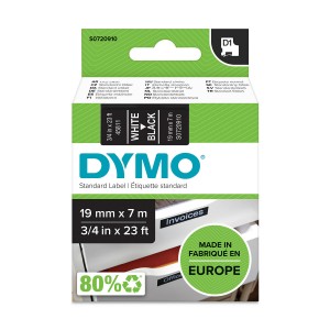 DYMO D1 teip 19mm x7m / valge mustal (45811 / S0720910) - S0720910