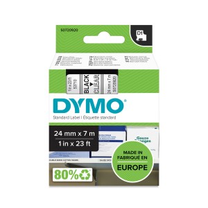 DYMO D1 teip 24mm x7m / must läbipaistval (53710 / S0720920) - S0720920