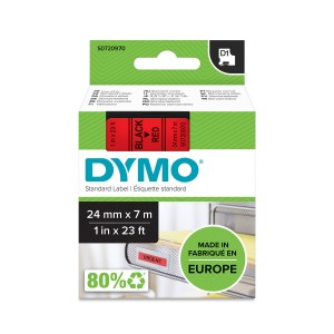 DYMO D1 lint 24mm x 7m / must punasel (53717 / S0720970) - S0720970