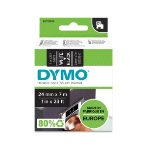 DYMO D1 lint 24mm x 7m / valge mustal (53721 / S0721010) - S0721010