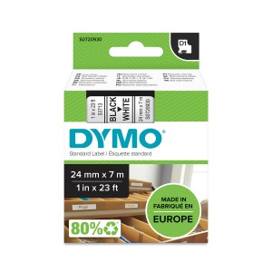 DYMO D1 teip 24mm x7m / must valgel (53713 / S0720930) - S0720930
