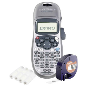 DYMO LetraTag Silver LT-100H etiketiprinter (S0884020) + patareid - S0884020+nahkhiir