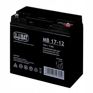 AGM MegaBat 17-12 12 V 17 Ah aku häiresüsteemidele, UPS-seadmetele, kassadele ja videovalvesüsteemidele