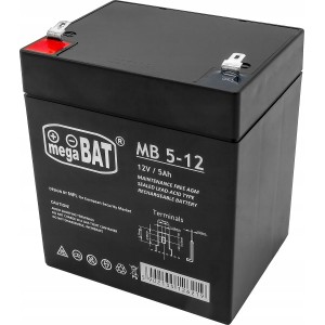 AGM MegaBat 5-12 12 V 5 Ah aku häiresüsteemidele, UPS-seadmetele, kassadele ja videovalvesüsteemidele