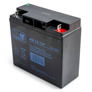 Aku AGM MW Power MW 18-12F 12V18Ah on ette nähtud UPS APC RBC7 RBC11 RBC50 RBC55 Ever Fideltronik Eaton Powerware Alarmy