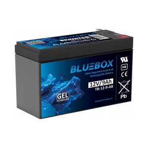 Bluebox 9-12 12 V 9 Ah geelakumulaator (GEL VRLA) häiresüsteemidele, seiresüsteemidele, kontrolleritele ja UPS-seadmetele