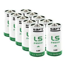 10 x Patarei liitium SAFT LS26500 / STD  Li-SOCl2 3,6V 7700mAh - ER26500, TL-4920, SL-2770, SL-770, XL-140F