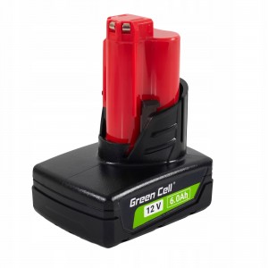 Green Cell Milwaukee Aku 4932451395, M12 B6 12V 6.0Ah Li-Ion elektritööriistade M12PCG, M12GG, C12JSR, M12 CDD, M12CPD jaoks.