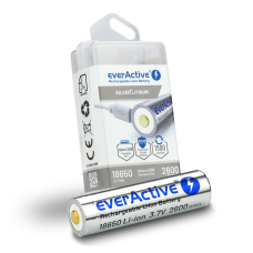 EverActive 18650 3.7V 2600mAh Li-Ion micro USB aku koos kaitsekarbiga taskulampide jaoks EverActive 18650 3.7V 2600mAh Li-Ion micro USB aku koos kaitsekarbiga taskulampide jaoks