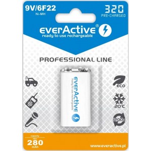 Baterija everActive 6F22, HR6FA, HR9F, 6AM6, K9V, PP3 9V 320mAh NiMH