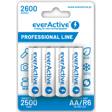 Taaslaetavad akud AA / R06 everActive NiMH 1,2V 2600 mAh kasutusvalmis 4B