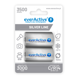 Laetavad patareid everActive R14/C NiMH 1,2V 3500 mAh kasutusvalmis 2B