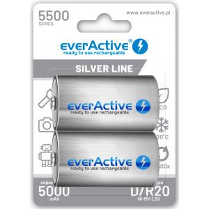 Laetavad patareid everActive R20/D NiMH 1,2V 5500 mAh kasutusvalmis 2B