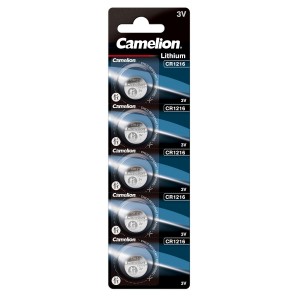 Camelion CR1216 3 V liitiumpatarei (DL1216, BR1216), 5 tk.