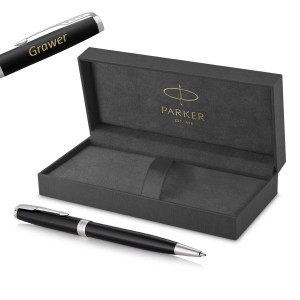 Parker Sonnet Black Lacquer CT kuulipliiats koos graveeringuga