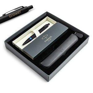 Parker IM Vibrant Rings Marine Blue pastapliiats graveeringuga / kott / kinkekomplekt