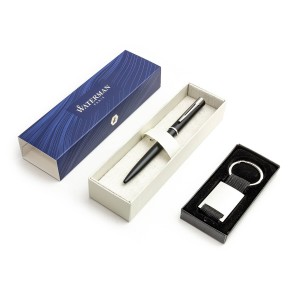 Waterman Allure Black Matte Pastapliiats võtmehoidjaga koos graveeringuga
