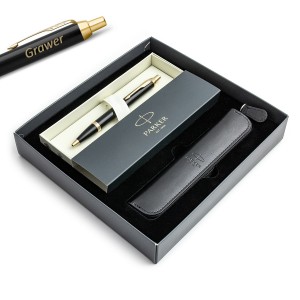 Parker IM Black GT pastapliiats graveeringuga / ümbris / kinkekomplekt