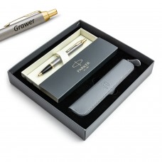 Parker IM Brushed Metal GT graveeringuga pastapliiats - 1931670 / karbi / kinkekomplekt