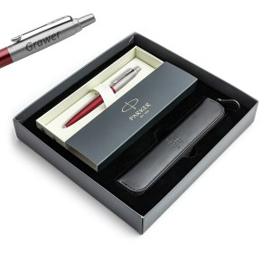 Parker Jotter Kensington Red CT pastapliiatsi kinkekomplekt – 1953241, graveeringuga / kott / kinkekomplekt