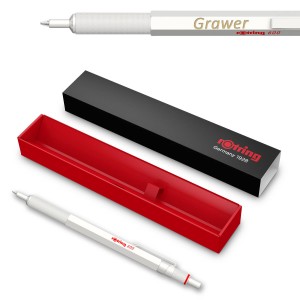 Rotring RO 600 professionaalne metallist pastapliiats, valge pärlmutter, graveeringuga