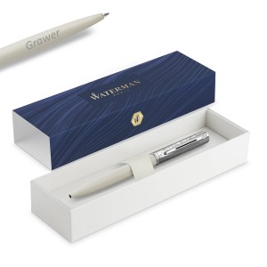 Waterman Allure Deluxe White pastapliiats graveeringuga Waterman Allure Deluxe White pastapliiats graveeringuga