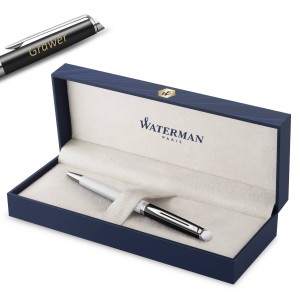 Waterman Hémisphère must-valge pastapliiats graveeringuga Waterman Hémisphère must-valge pastapliiats graveeringuga
