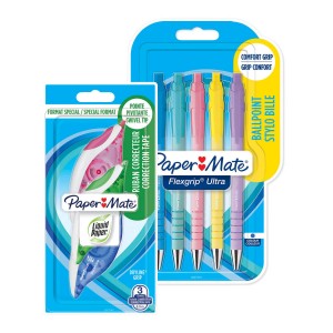 Paper Mate komplekt: 5 sinist InkJoy pliiatsit ja 3 parandusteipi Paper Mate komplekt: 5 sinist InkJoy pliiatsit ja 3 parandusteipi