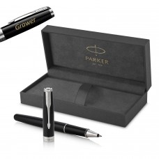Parker Sonnet Black Lacquer CT korgiga pastapliiats graveeringuga