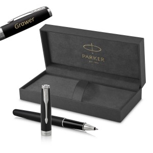 Parker Sonnet Matte Black CT korgiga pastapliiats graveeringuga