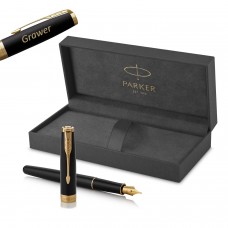 Parker Sonnet Black Lacquer GT täitesulepliiats (F terasest sulepea) koos graveeringuga