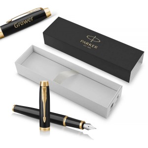Parker IM Black GT (F) täitesulepe gravüüriga