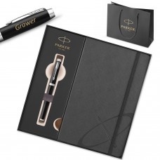 Parker IM Black CT täitesulepea (M) - 1931651 graveeringuga / Kingituskomplekt koos märkmikuga