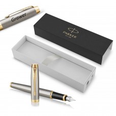 Parker IM Brushed Metal GT (M) täitesulepe gravüüriga