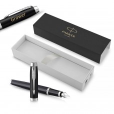 Parker IM Matte Black CT (M) täitesulepe gravüüriga