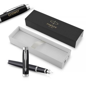 Parker IM Essential Matte Black CT (F) täitesulepe gravüüriga