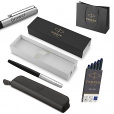 Parker Jotter Originals Black täitesulepe gravüüriga + kott ja padjad / Kingitus õpilasele/üliõpilasele Parker Jotter Originals Black täitesulepe gravüüriga + kott ja padjad / Kingitus õpilasele/üliõpilasele