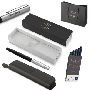Parker Jotter Originals Black täitesulepe gravüüriga + kott ja padjad / Kingitus õpilasele/üliõpilasele
