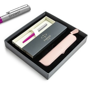 Parker Jotter Originals Magenta täitesulepe (M) graveeringuga / kott / kinkekomplekt Parker Jotter Originals Magenta täitesulepe (M) graveeringuga / kott / kinkekomplekt