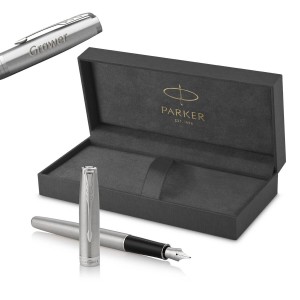 Parker Sonnet Stainless Steel CT (M) täitesulepe gravüüriga