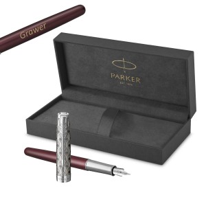 SONNET PREMIUM METAL & RED CT (F) 18K täitesulepliiats graveeringuga