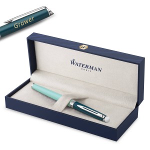Waterman Hémisphère Color-Block Green (F) täitesulepe gravüüriga